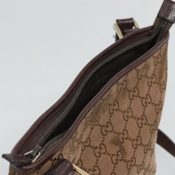 GUCCI GG Canvas Shoulder Bag Brown - Picture 6 of 12